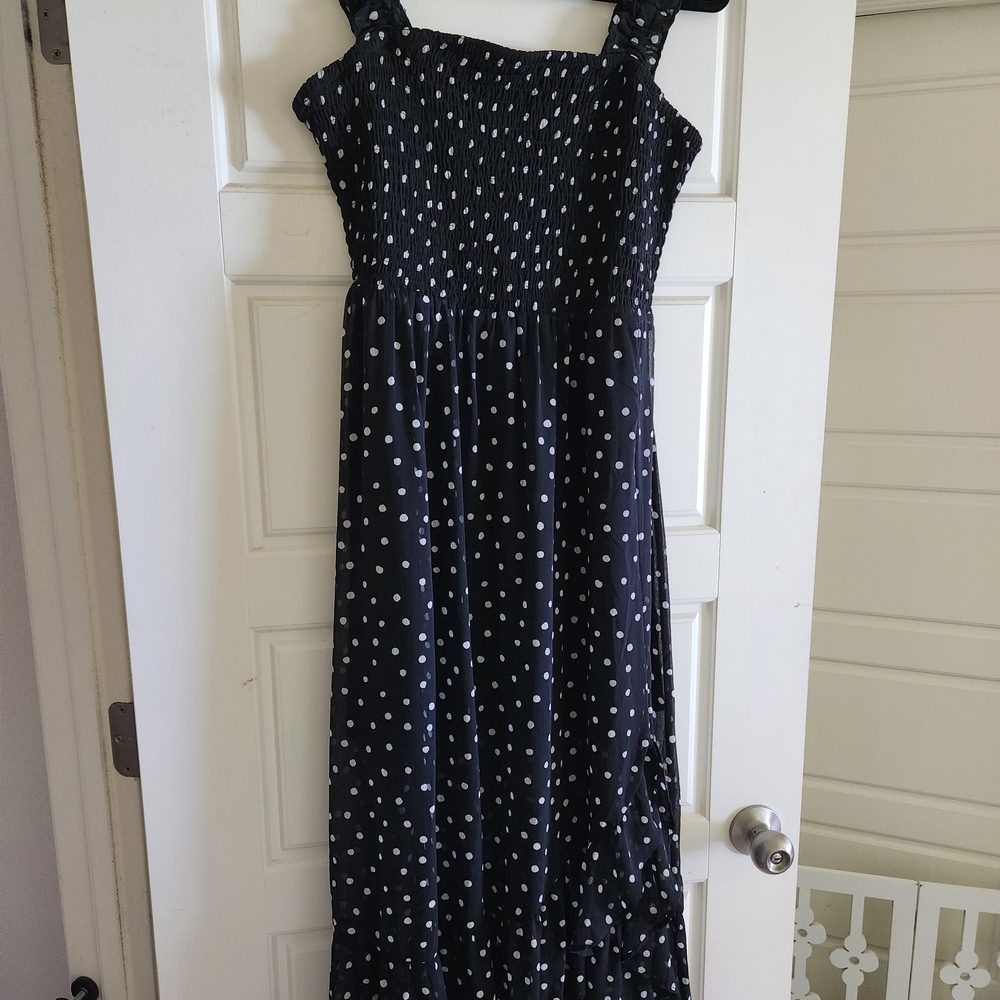 Elegant Black Polka Dot Dress